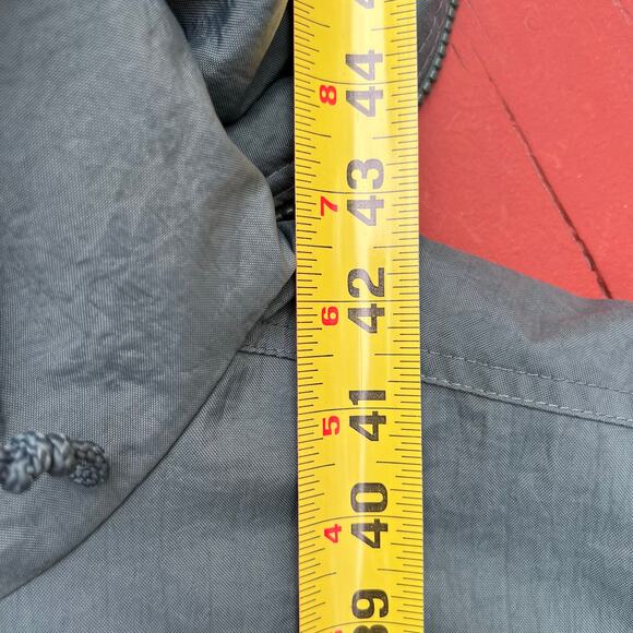 Vintage Nike Swoosh Split Hooded Long Puffer Jacket Parka Coat Green Navy L 90s - Picture 15 of 15